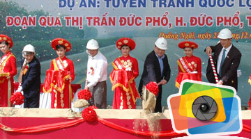 Cérémonie de mise en chantier de la voie de contournement de Duc Pho